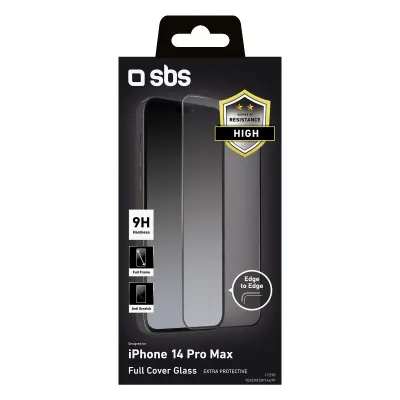 SBS - Tvrdené sklo Full Cover pre iPhone 14 Pro Max, čierna