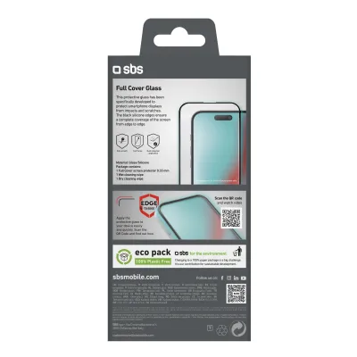 SBS - Tvrdené sklo Full Cover pre iPhone 16 Pro Max, čierna