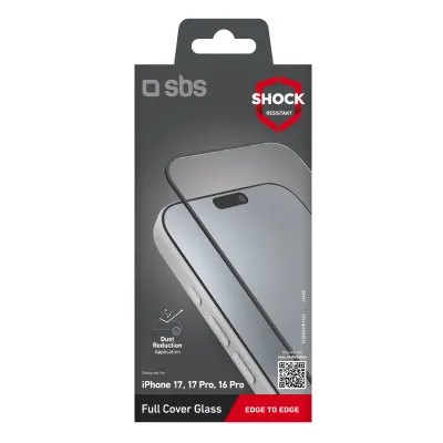 SBS - Tvrdené sklo Full Cover pre iPhone 17/17 Pro/16 Pro, čierna