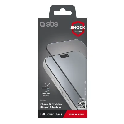 SBS - Tvrdené sklo Full Cover pre iPhone 17 Pro Max/16 Pro Max, čierna