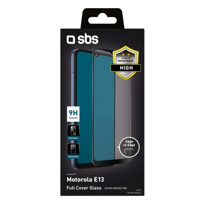 SBS - Tvrdené sklo Full Cover pre Motorola Moto E13, čierna