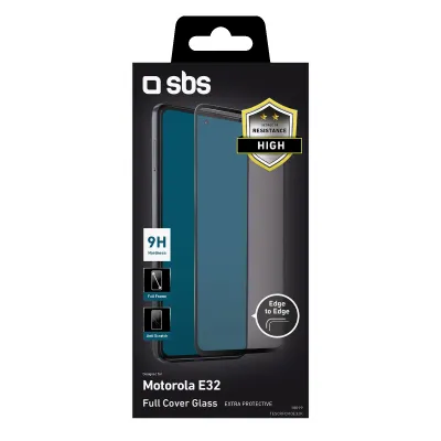 SBS - Tvrdené sklo Full Cover pre Motorola Moto E32/E32s, čierna