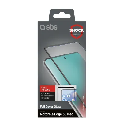 SBS - Tvrdené sklo Full Cover pre Motorola Edge 50 Neo, čierna
