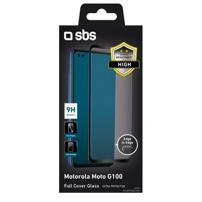 SBS - Tvrdené sklo Full Cover pre Motorola Moto G100, čierna