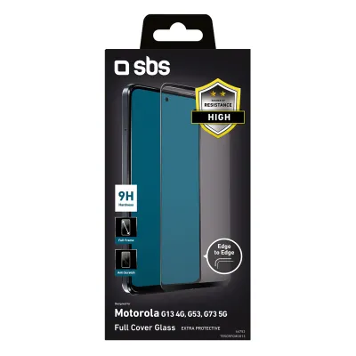 SBS - Tvrdené sklo Full Cover pre Motorola Moto G13/G53/G73 5G, čierna