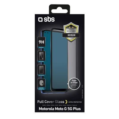 SBS - Tvrdené sklo Full Cover pre Motorola Moto G 5G Plus, čierna