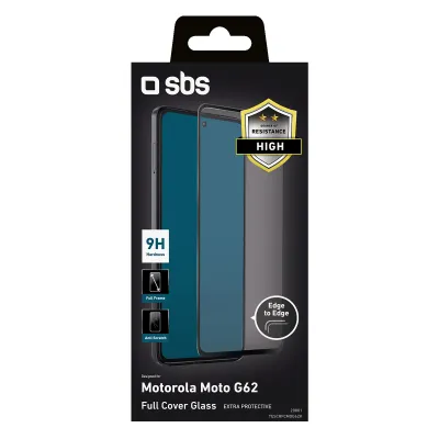 SBS - Tvrdené sklo Full Cover pre Motorola Moto G62 5G, čierna
