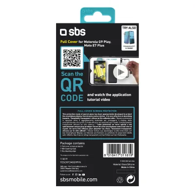 SBS - Tvrdené sklo Full Cover pre Motorola Moto G30/G20/G10/G9/G9 Play/E22i/E20E7 Plus/E7 Power/E7i Power/E7, čierna