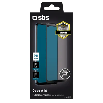 SBS - Tvrdené sklo Full Cover pre OPPO A16/A16s, čierna
