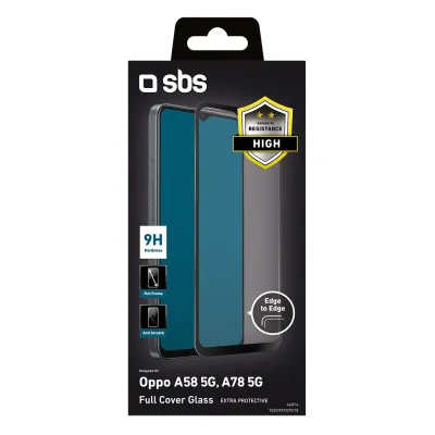 SBS - Tvrdené sklo Full Cover pre OPPO A58 5G/A78 5G, čierna