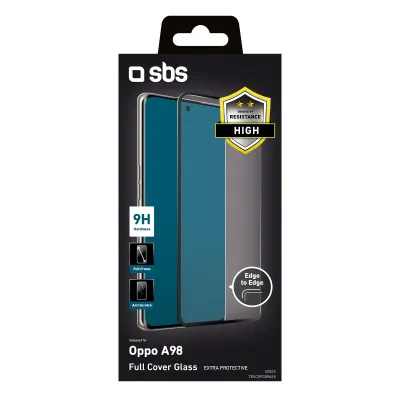 SBS - Tvrdené sklo Full Cover pre OPPO A98, čierna
