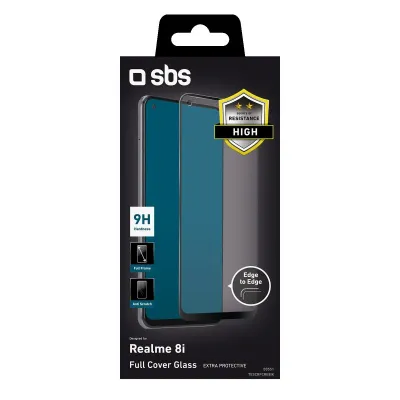 SBS - Tvrdené sklo 4D Full Glass pre Realme 8i, čierna