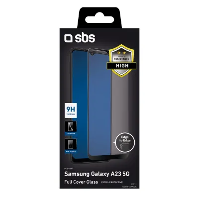 SBS - Tvrdené sklo Full Cover pre Samsung Galaxy A23 5G, čierna