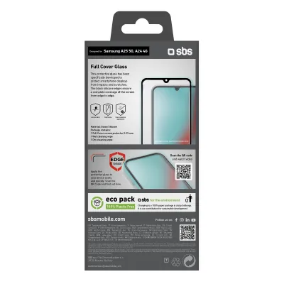 SBS - Tvrdené sklo Full Cover pre Samsung Galaxy A25 5G, čierna