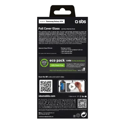 SBS - Tvrdené sklo Full Cover pre Samsung Galaxy A34 5G, čierna