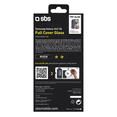 SBS - Tvrdené sklo Full Cover pre Samsung Galaxy A42 5G, čierna
