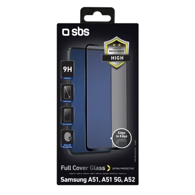 SBS - Tvrdené sklo Full Cover pre Samsung Galaxy A53 5G/A52s/A52/A51, čierna