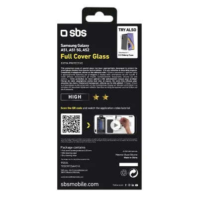 SBS - Tvrdené sklo Full Cover pre Samsung Galaxy A53 5G/A52s/A52/A51, čierna