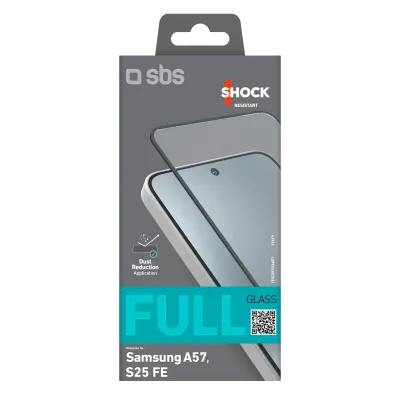 SBS - Tvrdené sklo Full Cover pre Samsung Galaxy A57, čierna