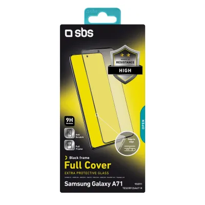 SBS - Tvrdené sklo Full Cover pre Samsung Galaxy A71/Galaxy A72, čierna