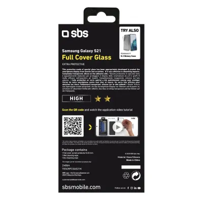 SBS - Tvrdené sklo Full Cover pre Samsung Galaxy S21, čierna