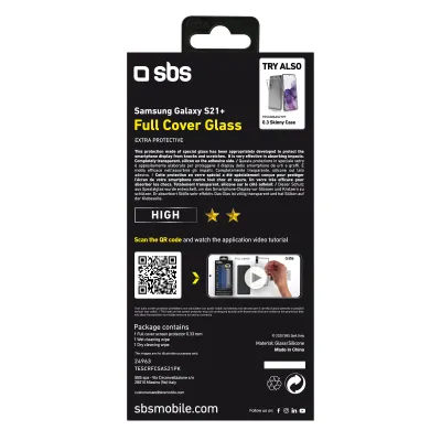 SBS - Tvrdené sklo Full Cover pre Samsung Galaxy S21+, čierna