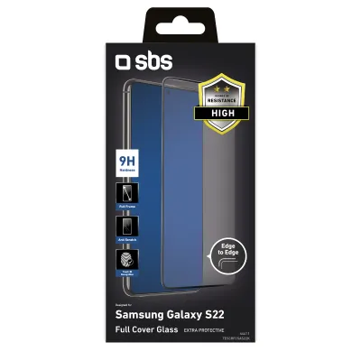 SBS - Tvrdené sklo Full Cover pre Samsung Galaxy S23/S22, čierna