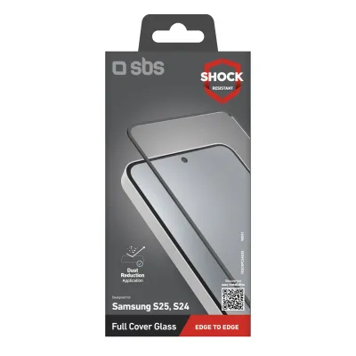 SBS - Tvrdené sklo Full Cover pre Samsung Galaxy S25/S24, čierna