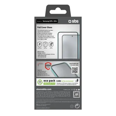 SBS - Tvrdené sklo Full Cover pre Samsung Galaxy S25+/S24+, čierna