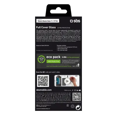 SBS - Tvrdené sklo Full Cover pre Xiaomi Redmi Note 11T 5G/11S 5G/11 Global, čierna