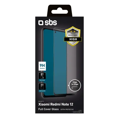 SBS - Tvrdené sklo Full Cover pre Xiaomi Redmi Note 12, čierna