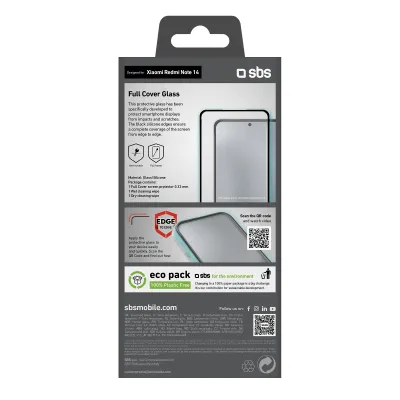 SBS - Tvrdené sklo Full Cover pre Xiaomi Redmi Note 14 5G, čierna