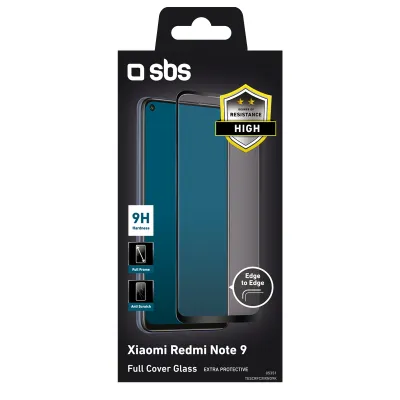 SBS - Tvrdené sklo Full Cover pre Xiaomi Redmi Note 9, čierna