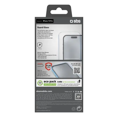 SBS - Tvrdené sklo Guard Glass pre iPhone 15 Pro, číra