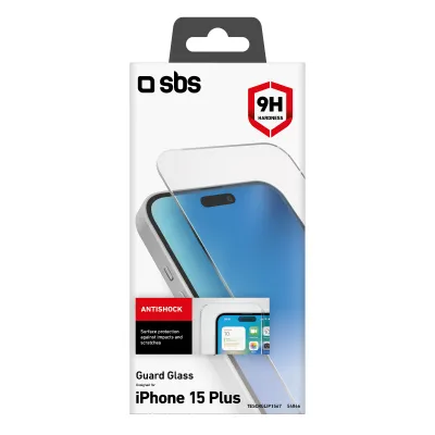 SBS - Tvrdené sklo Guard Glass pre iPhone 15 Plus, číra