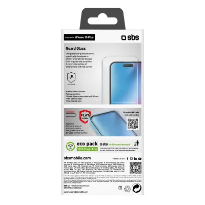SBS - Tvrdené sklo Guard Glass pre iPhone 15 Plus, číra