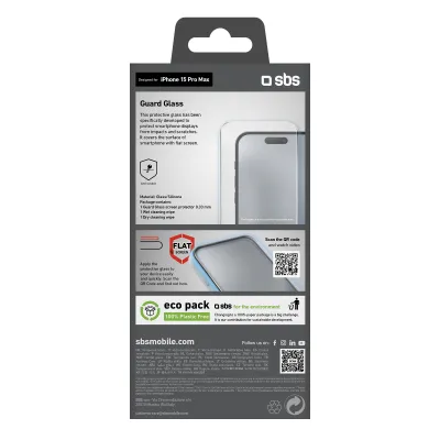 SBS - Tvrdené sklo Guard Glass pre iPhone 15 Pro Max, číra