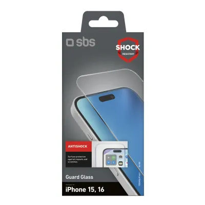 SBS - Tvrdené sklo Guard Glass pre iPhone 16/15, číra