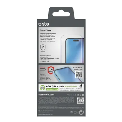 SBS - Tvrdené sklo Guard Glass pre iPhone 16/15, číra