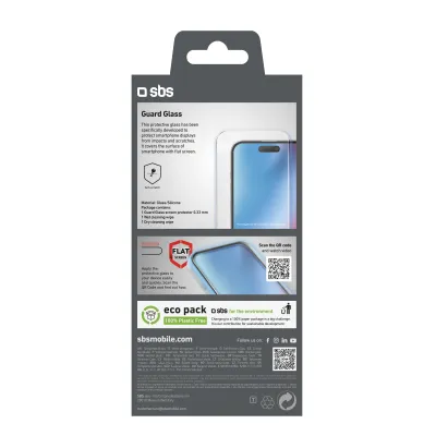 SBS - Tvrdené sklo Guard Glass pre iPhone 16 Plus/15 Plus, číra