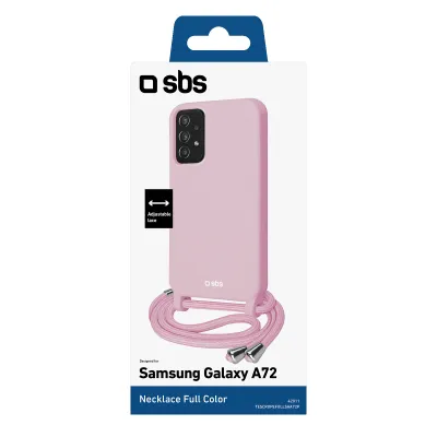 SBS - Puzdro Necklace pre Samsung Galaxy A72, ružová