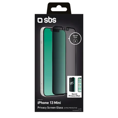 SBS - Tvrdené sklo Privacy pre iPhone 13 mini, transparentná