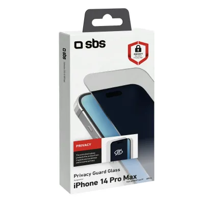 SBS - Tvrdené sklo Privacy pre iPhone 14 Pro Max, transparentná