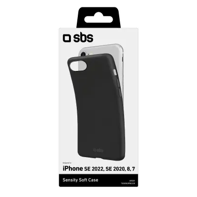 SBS - Puzdro Sensity pre iPhone SE 2022/SE 2020/8/7, čierna