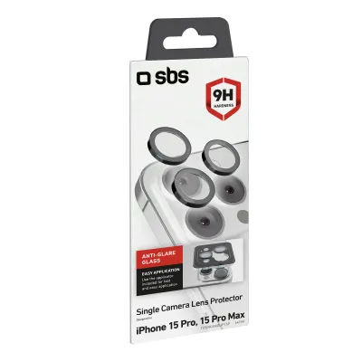 SBS - Ochranný kryt objektívu Single s aplikátorom pre iPhone 14 Pro/14 Pro Max, čierna