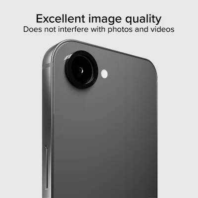 SBS - Ochranný kryt objektívu Single s aplikátorom pre iPhone 17e/16e, čierna