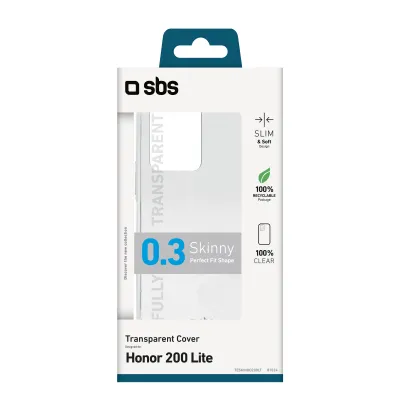 SBS - Puzdro Skinny pre Honor 200 Lite, transparentná