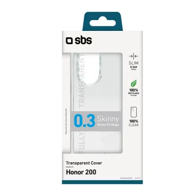 SBS - Puzdro Skinny pre Honor 200, transparentná
