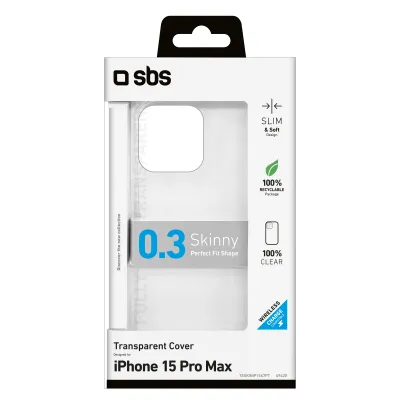 SBS - Puzdro Skinny pre iPhone 15 Pro Max, transparentná