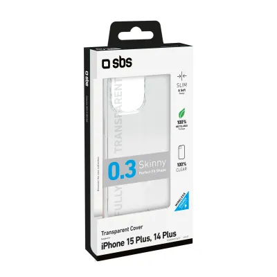 SBS - Puzdro Skinny pre iPhone 15 Plus, transparentná